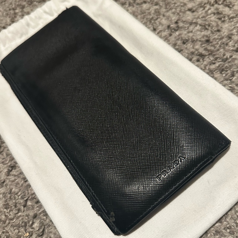 Black Leather Prada Wallet